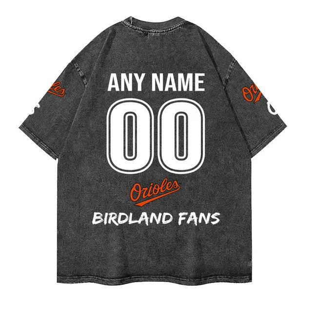 [FLASH SALE] NEW CUSTOMIZED MLB25 BOS BALTIMORE ORIOLES MULTICOLOR WASHED TEE