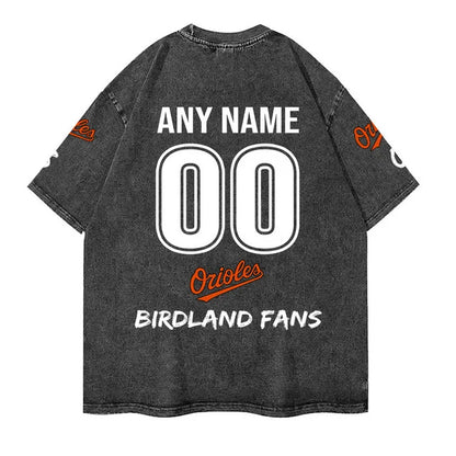 [FLASH SALE] NEW CUSTOMIZED MLB25 BOS BALTIMORE ORIOLES MULTICOLOR WASHED TEE
