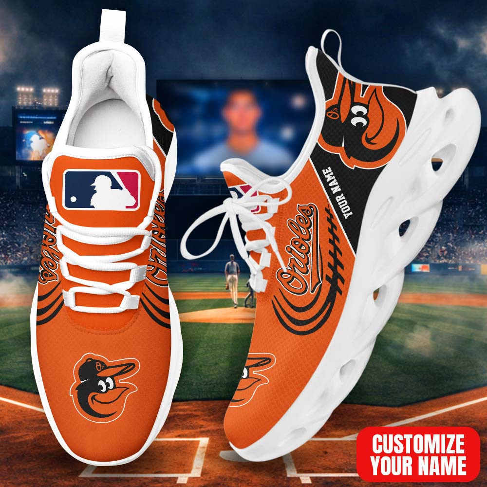LIMITED EDITION - NEW CUSTOMIZED MLB25 BOS BALTIMORE ORIOLES PREMIUM CLUNKY SNEAKERS