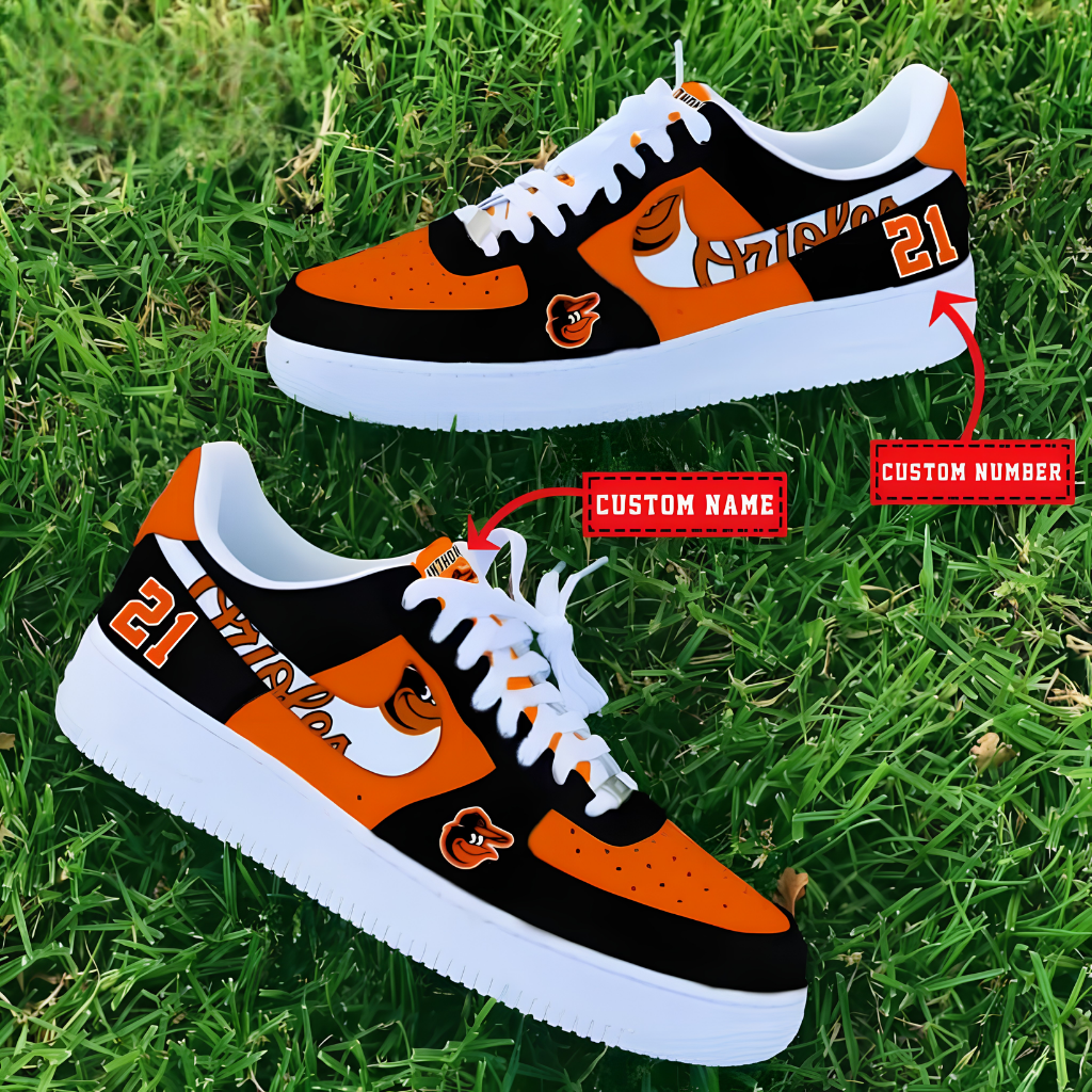 [FLASH SALE] NEW CUSTOMIZED MLB25 BOS BALTIMORE ORIOLES AF1 SHOES