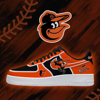 LIMITED EDITION - NEW CUSTOMIZED MLB25 BOS BALTIMORE ORIOLES AF1 SHOES