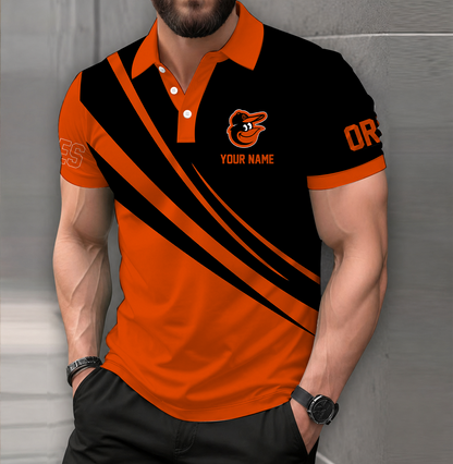 LIMITED EDITION - NEW CUSTOMIZED MLB25 BOS BALTIMORE ORIOLES POLO SHIRT