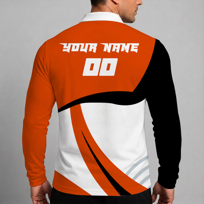 [FLASH SALE] NEW CUSTOMIZED MLB25 BOS BALTIMORE ORIOLES MEN'S LONG SLEEVE POLO