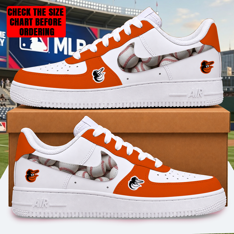 LIMITED EDITION - NEW CUSTOMIZED MLB25 BOS BALTIMORE ORIOLES AF1 SHOES