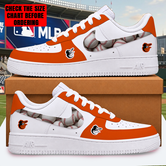 LIMITED EDITION - NEW CUSTOMIZED MLB25 BOS BALTIMORE ORIOLES AF1 SHOES