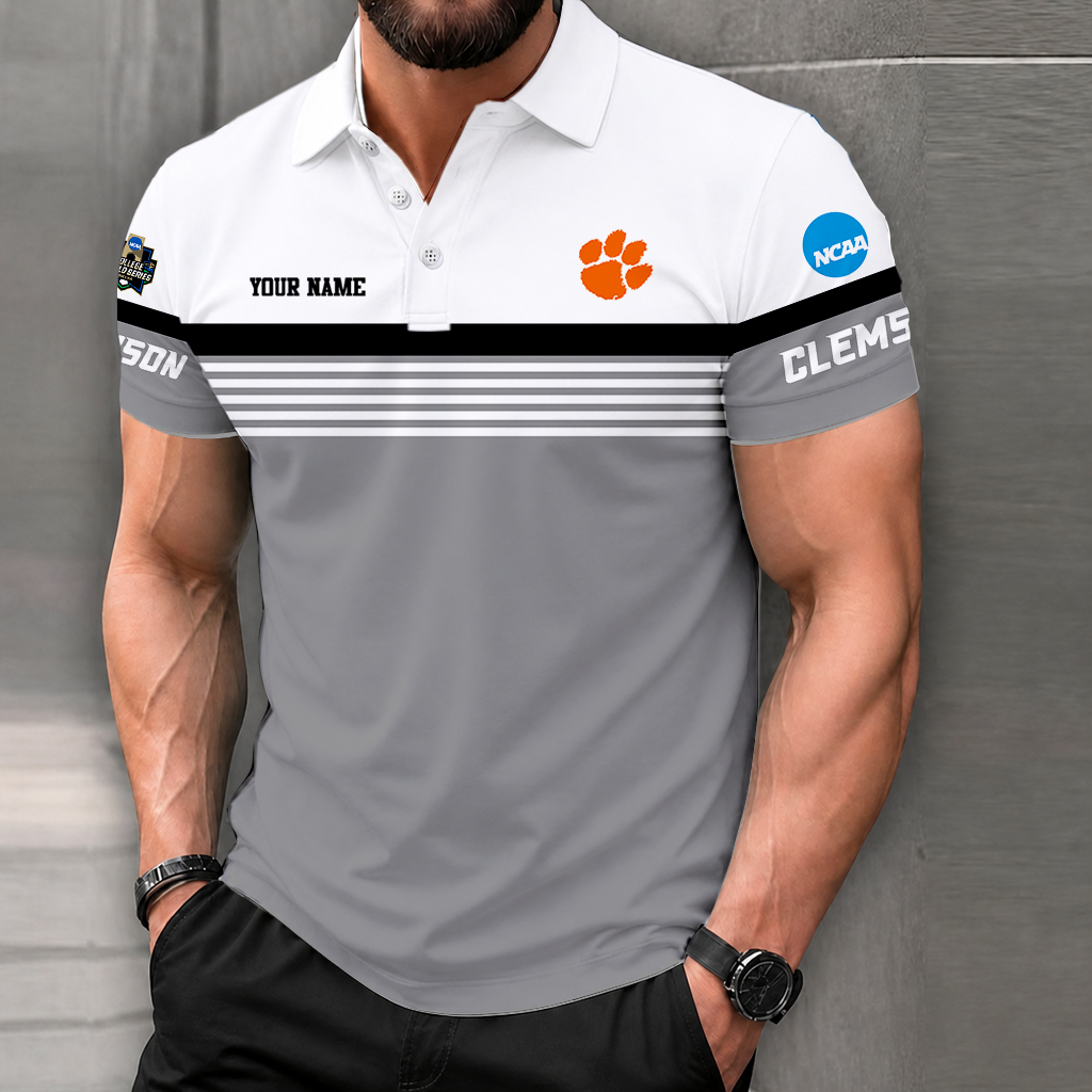 LIMITED EDITION - NEW CUSTOMIZED NCAA CWS25 CST CLEMSON TIGERS POLO SHIRT