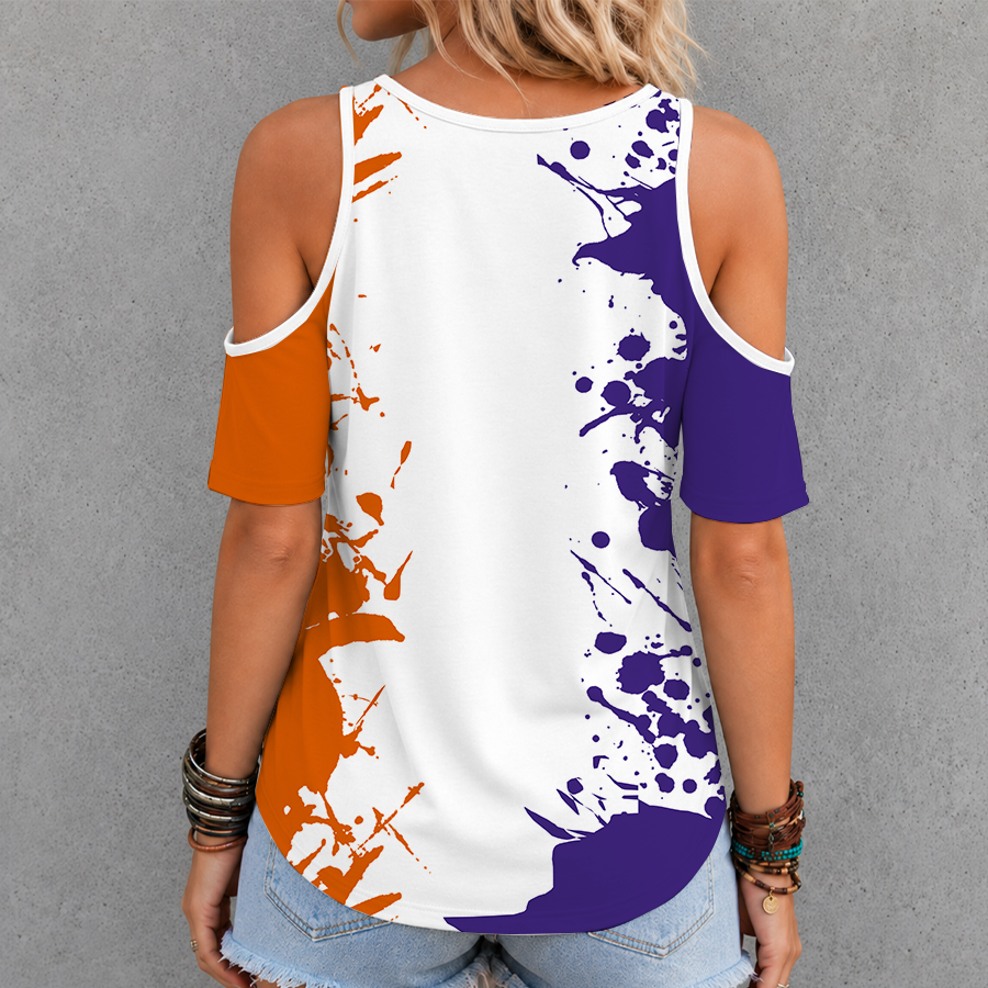 [FAN FAVORITE] NEW CUSTOMIZED NCAA CWS25 CST CLEMSON TIGERS CRISS CROSS V-NECK TOP