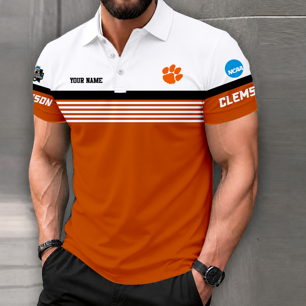 LIMITED EDITION - NEW CUSTOMIZED NCAA CWS25 CST CLEMSON TIGERS POLO SHIRT