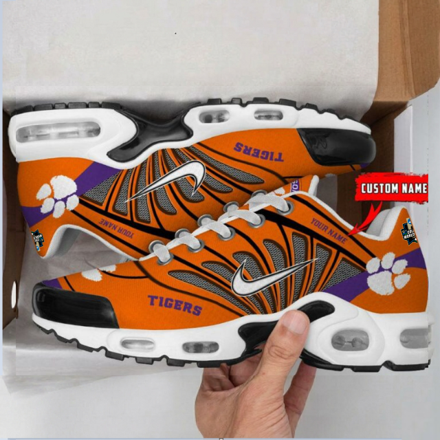 LIMITED EDITION - NEW CUSTOMIZED NCAA CWS25 CST CLEMSON TIGERS UNISEX AIR MAX PLUS SNEAKERS