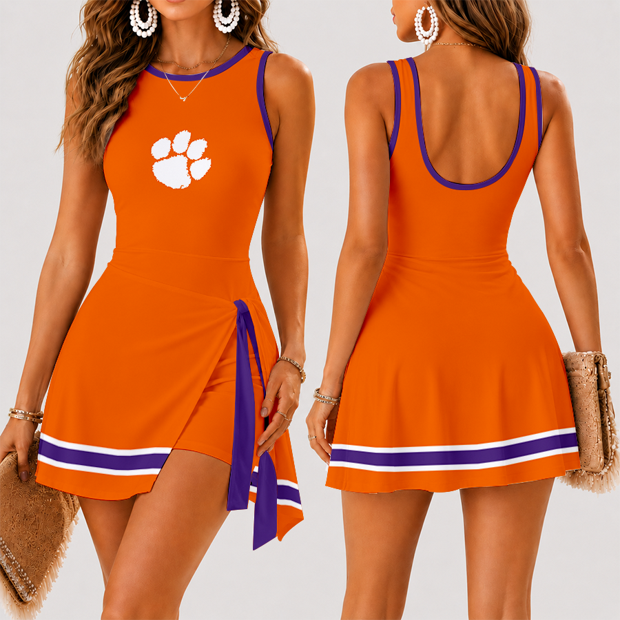 [FAN FAVORITE] NEW CUSTOMIZED NCAA CWS25 CST CLEMSON TIGERS WOMEN'S SUMMER SKORT DRESS