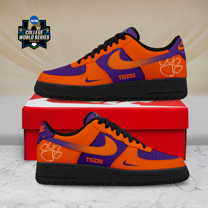 SPECIAL EDITION - NEW CUSTOMIZED NCAA CWS25 CST CLEMSON TIGERS AF1 SHOES