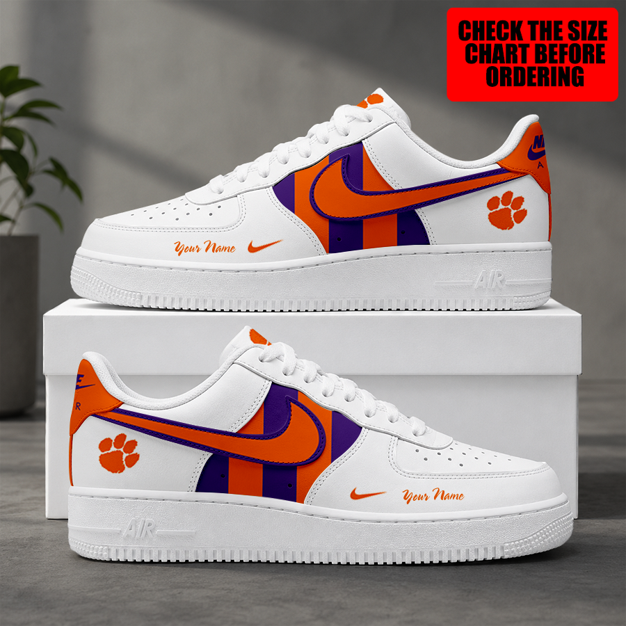 [FAN FAVORITE] NEW CUSTOMIZED NCAA CWS25 CST CLEMSON TIGERS AF1 SHOES