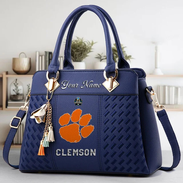 LIMITED EDITION - NEW CUSTOMIZED NCAA CWS25 CST CLEMSON TIGERS ZIP HANDBAG MULTICOLOR