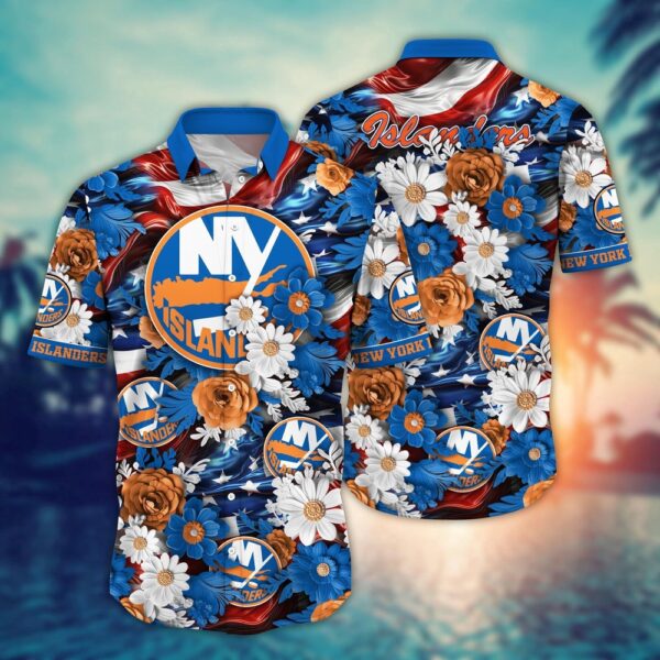 VIRAL EDITION - NEW CUSTOMIZED NHL25 NYI NEW YORK ISLANDERS INDEPENDENCE DAY UNISEX HAWAIIAN SHIRT