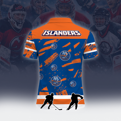 [SUPER SALE] NEW CUSTOMIZED NHL25 NYI NEW YORK ISLANDERS POLO SHIRT