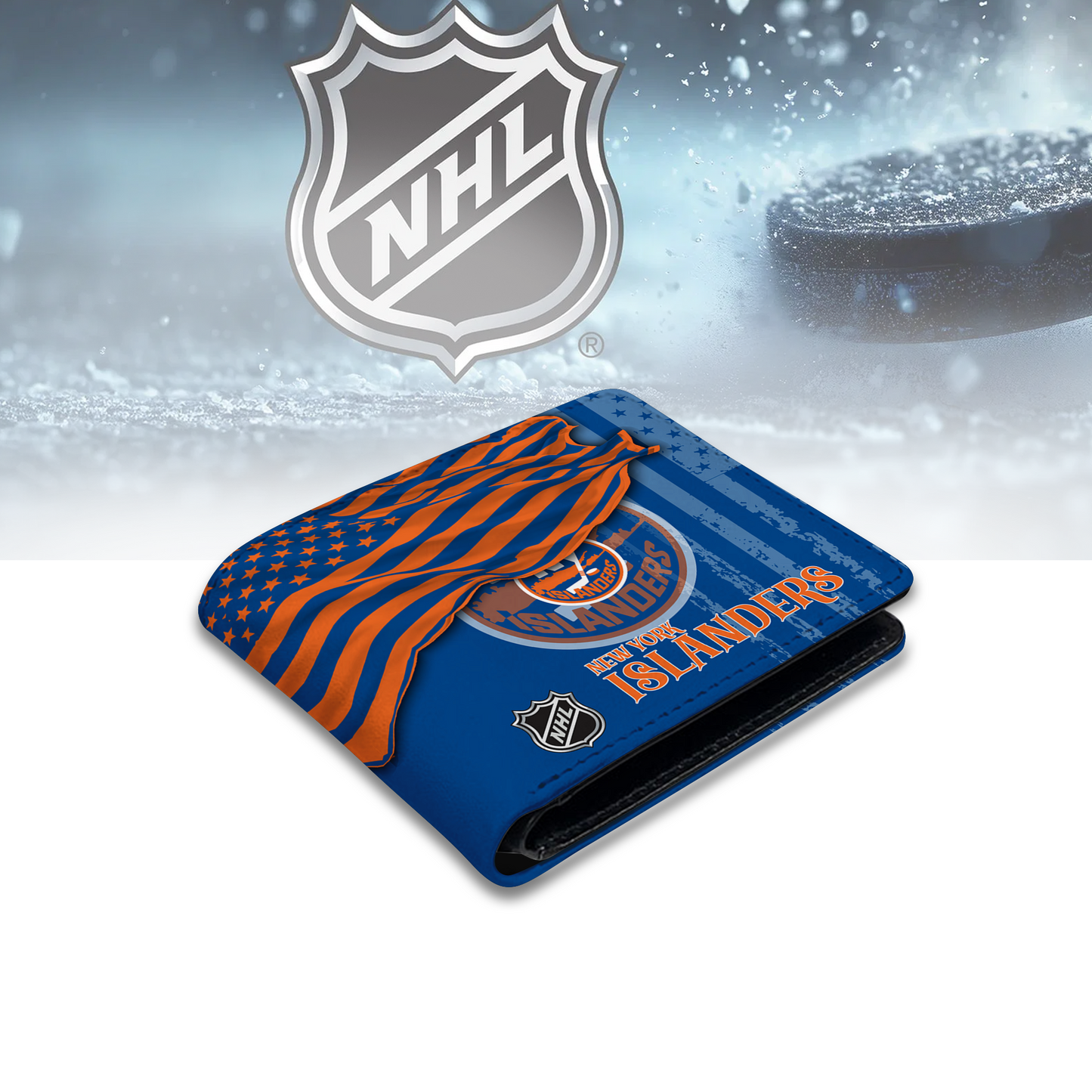 [SUPER SALE ] NEW CUSTOMIZED NHL25 NYI NEW YORK ISLANDERS LEATHER WALLET