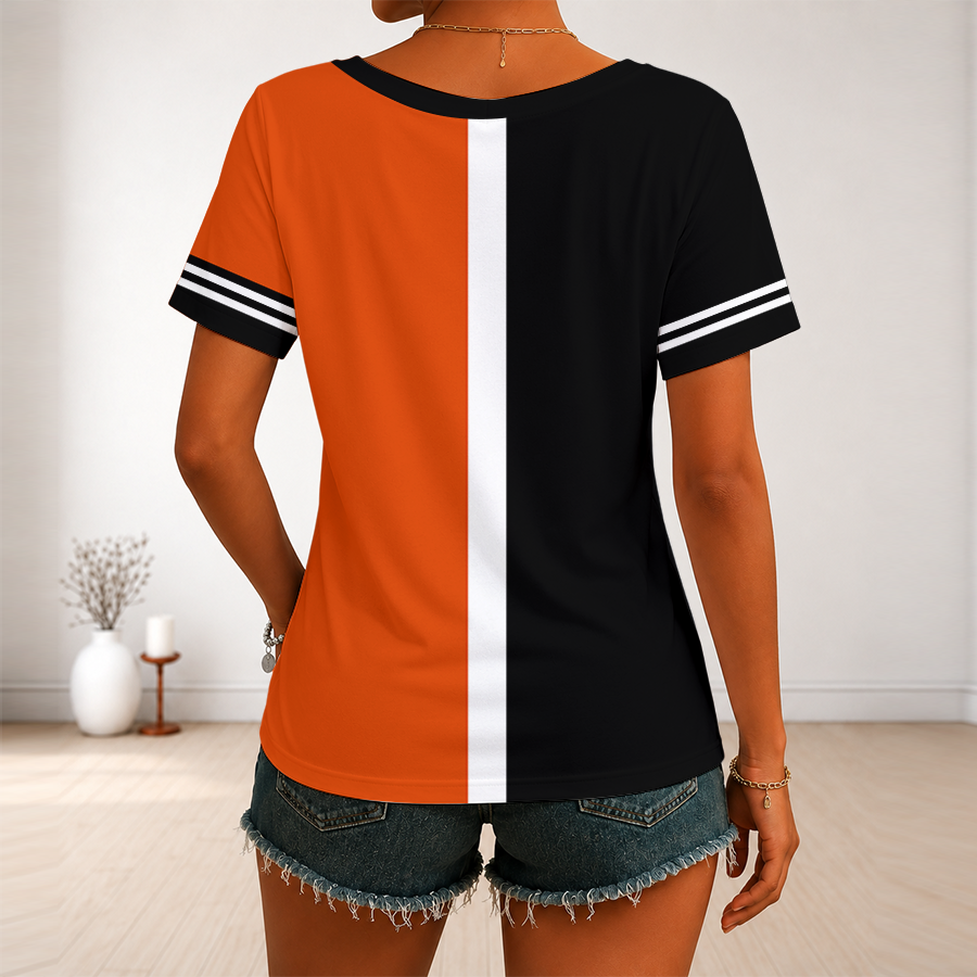 LIMITED EDITION - NEW CUSTOMIZED MLB25 BOS BALTIMORE ORIOLES V-NECK FEMALE SHIRT