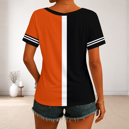LIMITED EDITION - NEW CUSTOMIZED MLB25 BOS BALTIMORE ORIOLES V-NECK FEMALE SHIRT