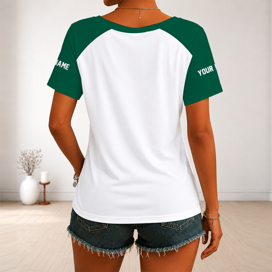 [SPECIAL OFFER] NEW CUSTOMIZED NFL25 NYJ NEW YORK JETS V-NECK FEMALE SHIRT