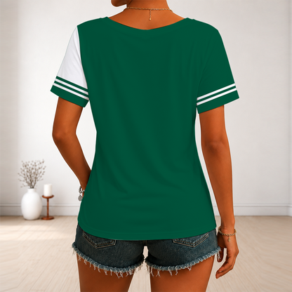 [SPECIAL OFFER] NEW CUSTOMIZED NFL25 NYJ NEW YORK JETS V-NECK FEMALE SHIRT
