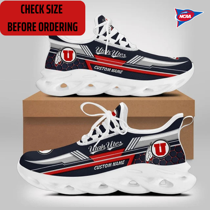ELITE EDITION - NEW CUSTOMIZED NCAA FBS25 UTU UTAH UTES CLUNKY SNEAKERS