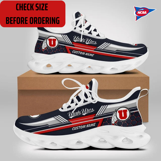 ELITE EDITION - NEW CUSTOMIZED NCAA FBS25 UTU UTAH UTES CLUNKY SNEAKERS