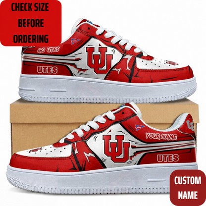 VIRAL EDITION - NEW CUSTOMIZED NCAA FBS25 UTU UTAH UTES AF1 SHOES
