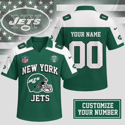 ELITE EDITION - NEW CUSTOMIZED NFL25 NYJ NEW YORK JETS POLO SHIRT