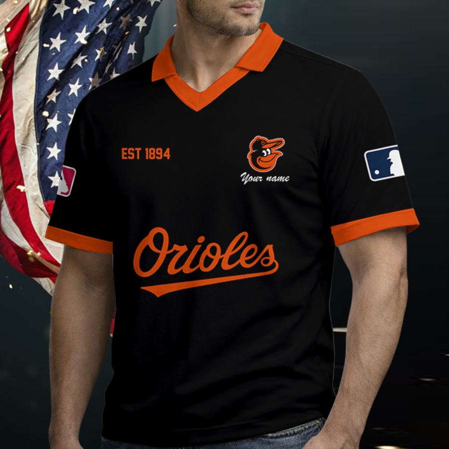 [FLASH SALE] NEW CUSTOMIZED MLB25 BOS BALTIMORE ORIOLES POLO SHIRT