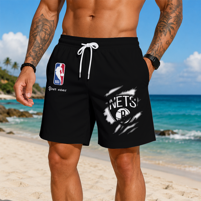 LIMITED EDITION - NEW CUSTOMIZED NBA25 BNE BROOKLYN NETS SHORT PANTS