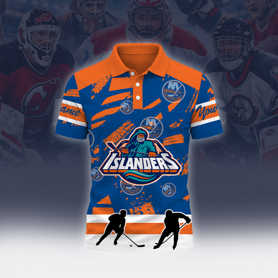 [SUPER SALE] NEW CUSTOMIZED NHL25 NYI NEW YORK ISLANDERS POLO SHIRT