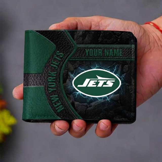 VIRAL EDITION - NEW CUSTOMIZED NFL25 NYJ NEW YORK JETS LEATHER WALLET