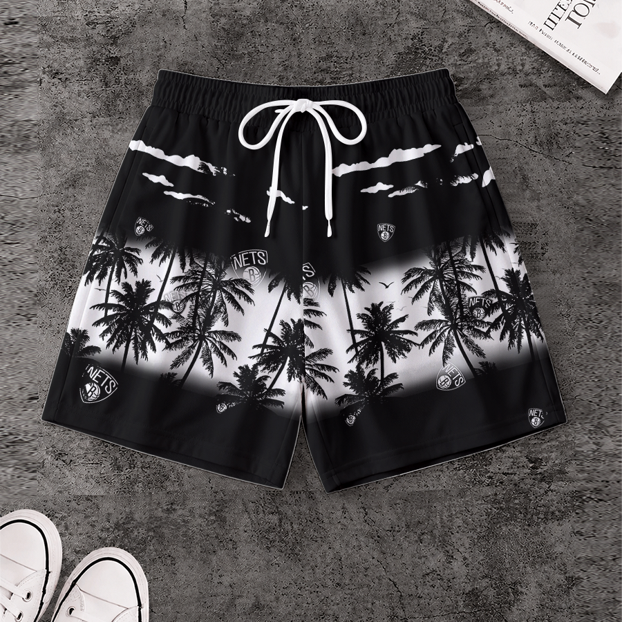 LIMITED EDITION - NEW CUSTOMIZED NBA25 BNE BROOKLYN NETS SHORT PANTS