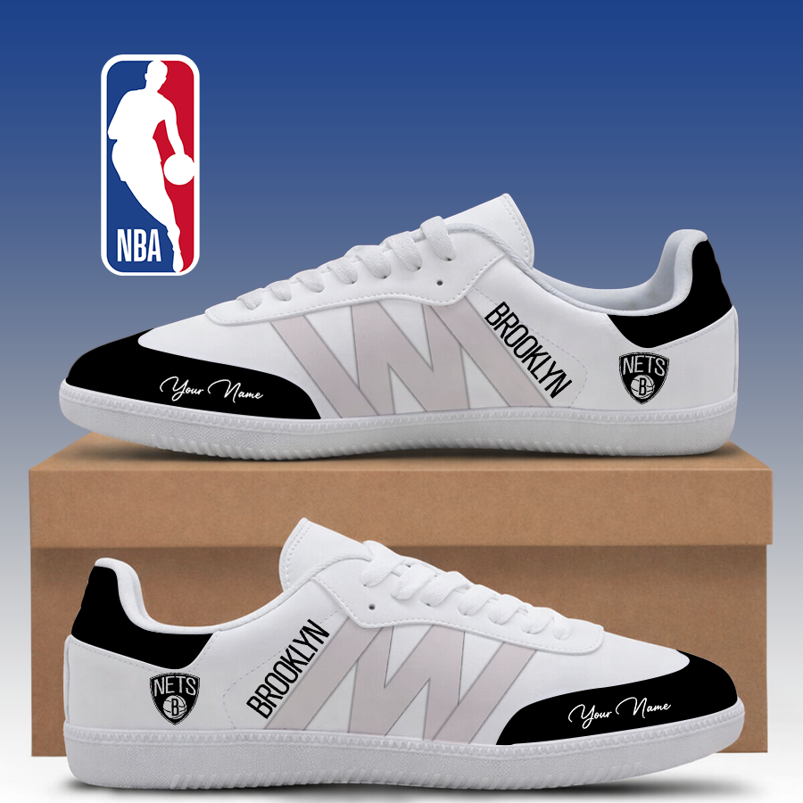 LIMITED EDITION - NEW CUSTOMIZED NBA25 BNE BROOKLYN NETS CLASSIC SNEAKERS