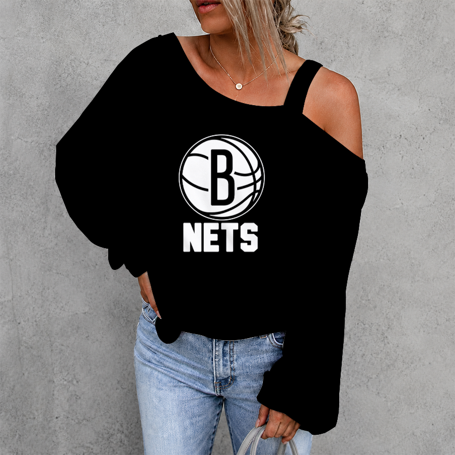 [HOT DEAL] NEW CUSTOMIZED NBA25 BNE BROOKLYN NETS DROP SHOULDER SWEATSHIRT
