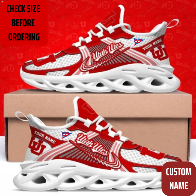 VIRAL EDITION - NEW CUSTOMIZED NCAA FBS25 UTU UTAH UTES CLUNKY SNEAKERS