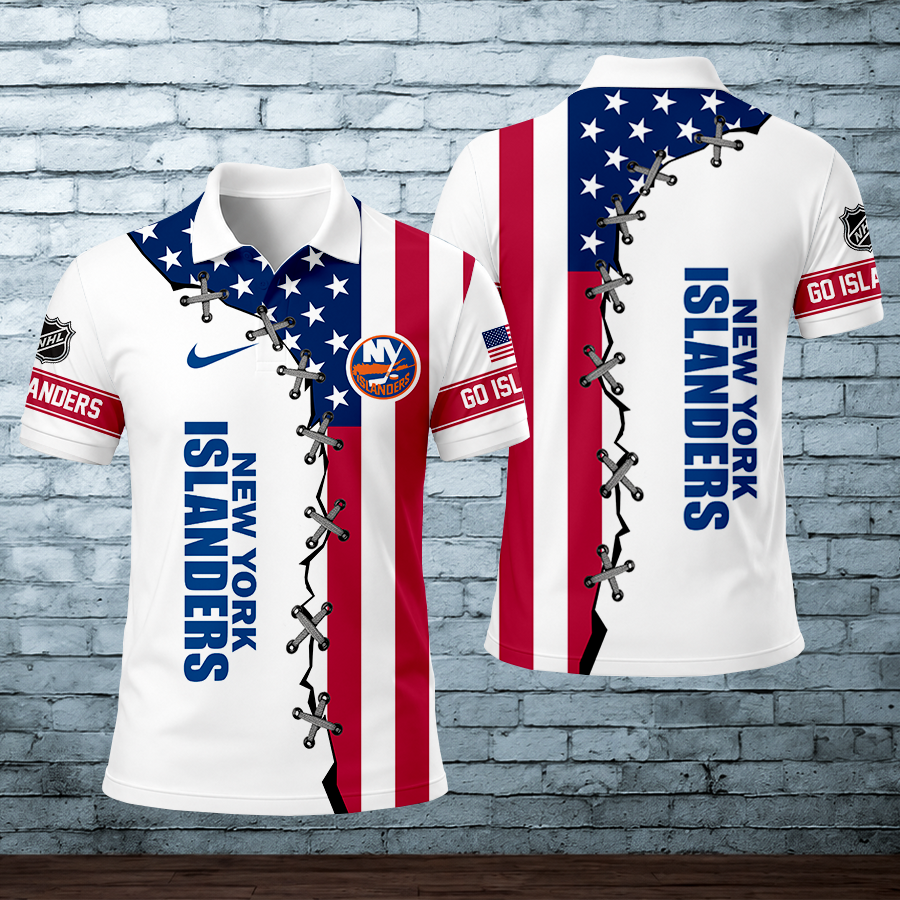 LIMITED EDITION - NEW CUSTOMIZED NHL25 NYI NEW YORK ISLANDERS POLO SHIRT