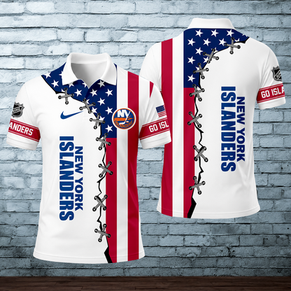 LIMITED EDITION - NEW CUSTOMIZED NHL25 NYI NEW YORK ISLANDERS POLO SHIRT