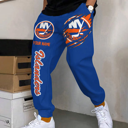 ELITE EDITION - NEW CUSTOMIZED NHL25 NYI NEW YORK ISLANDERS SWEATPANTS