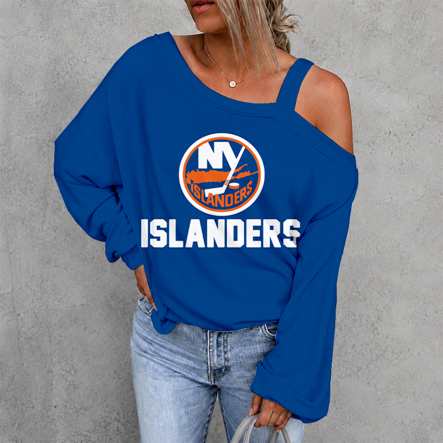 [SUPER SALE] NEW CUSTOMIZED NHL25 NYI NEW YORK ISLANDERS DROP SHOULDER SWEATSHIRT