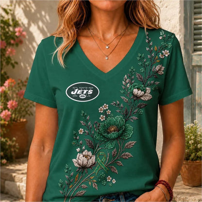ELITE EDITION - NEW CUSTOMIZED NFL25 NYJ NEW YORK JETS V-NECK FEMALE SHIRT