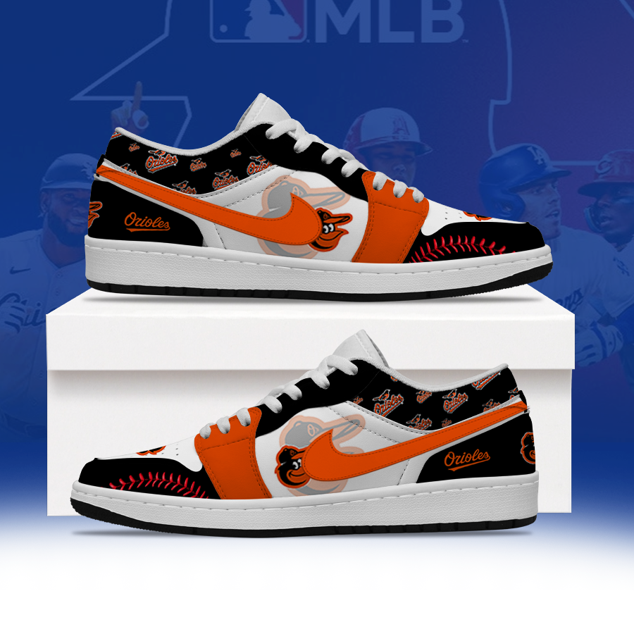 LIMITED EDITION - NEW CUSTOMIZED MLB25 BOS BALTIMORE ORIOLES AIR JORDAN LOW SHOES