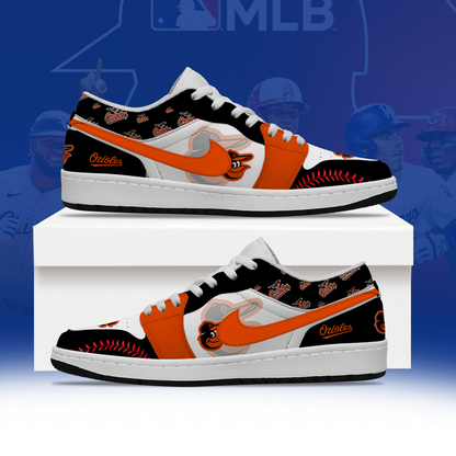 LIMITED EDITION - NEW CUSTOMIZED MLB25 BOS BALTIMORE ORIOLES AIR JORDAN LOW SHOES