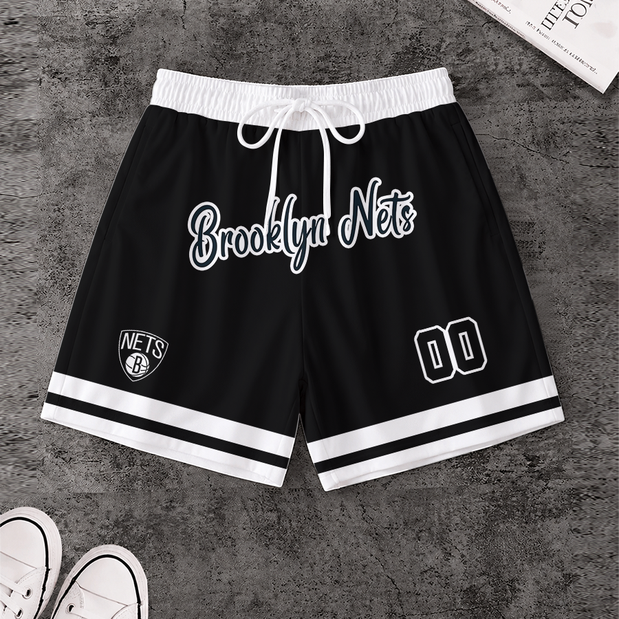 LIMITED EDITION - NEW CUSTOMIZED NBA25 BNE BROOKLYN NETS SHORT PANTS