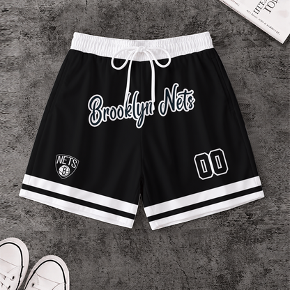 LIMITED EDITION - NEW CUSTOMIZED NBA25 BNE BROOKLYN NETS SHORT PANTS