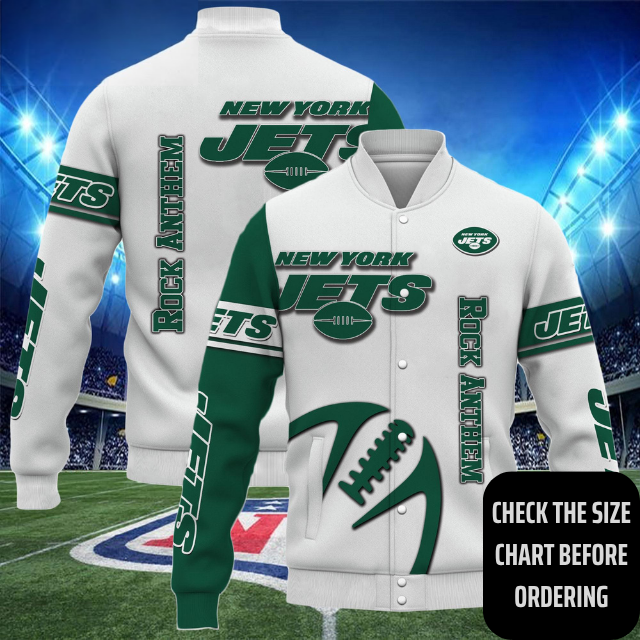 ELITE EDITION - NEW CUSTOMIZED NFL25 NYJ NEW YORK JETS SATIN VARSITY & BASEBALL JACKET