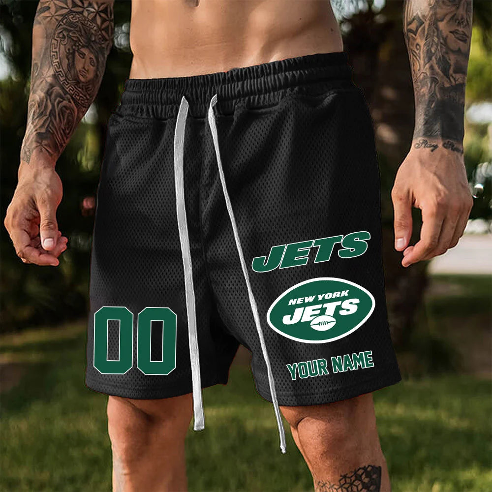 ELITE EDITION - NEW CUSTOMIZED NFL25 NYJ NEW YORK JETS SHORT PANTS