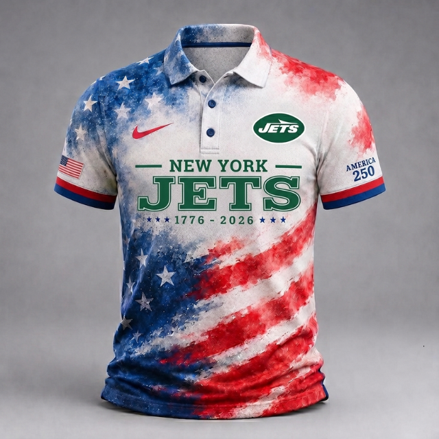 MEGA SALE - NEW CUSTOMIZED NFL25 NYJ NEW YORK JETS USA 250TH ANNIVERSARY POLO SHIRT, ZIP POLO SHIRT & T-SHIRTS