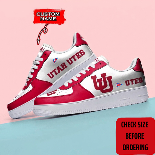 ELITE EDITION - NEW CUSTOMIZED NCAA FBS25 UTU UTAH UTES AF1 SHOES