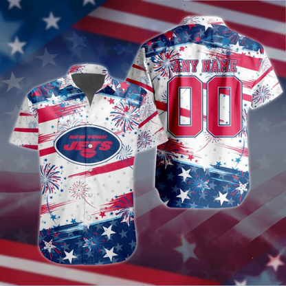 VIRAL EDITION - NEW CUSTOMIZED NFL25 NYJ NEW YORK JETS PATRIOTIC USA HAWAIIAN SHIRT